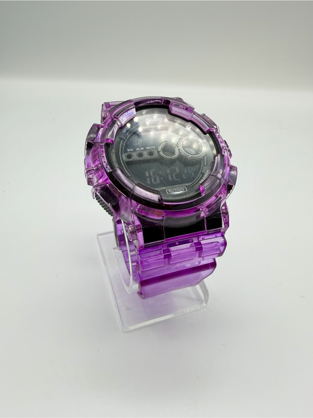 Casio Transparent (Skeleton/Jelly) Purple Custom Built Digital Sport Watch